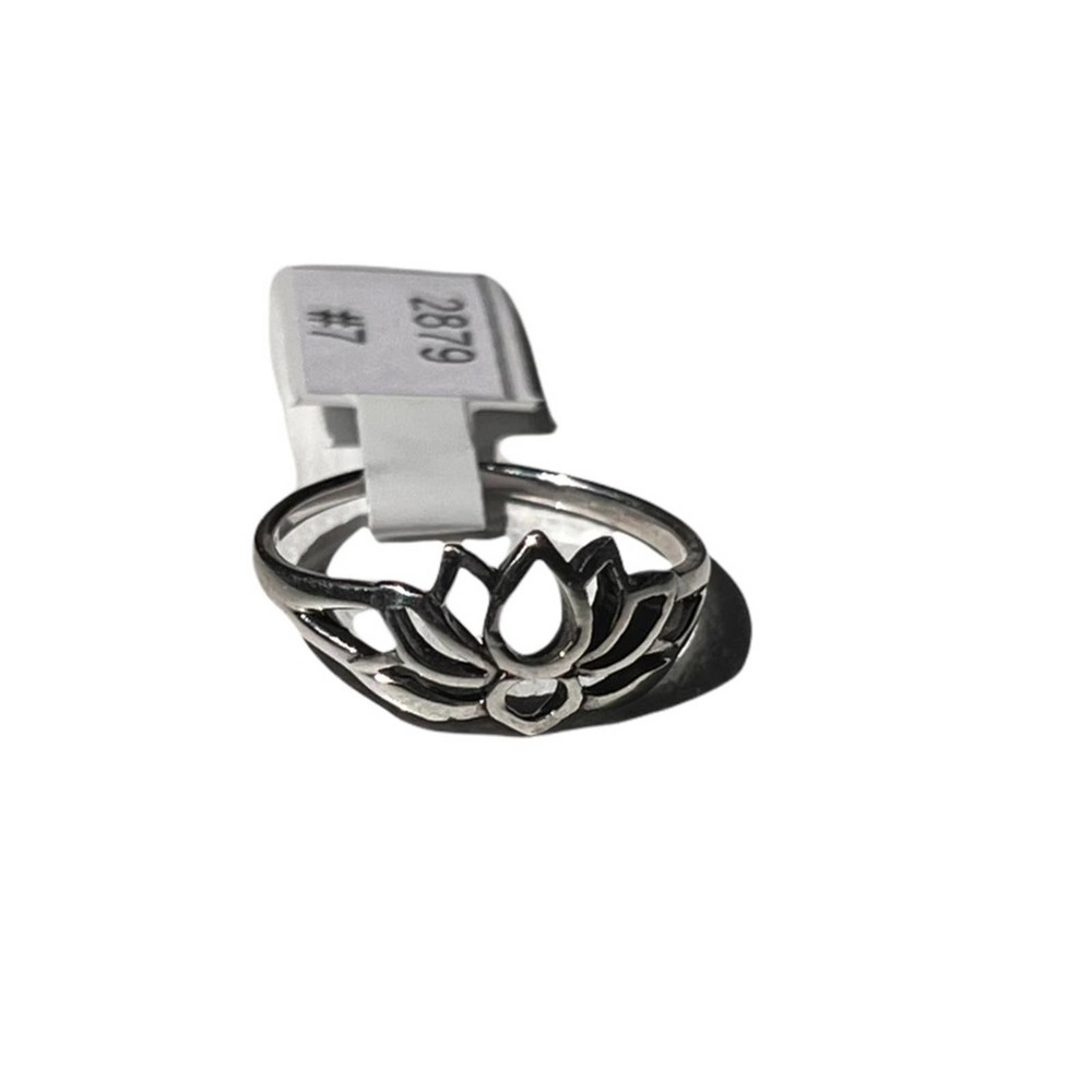 Sterling Silver Lotus minimalist ring.